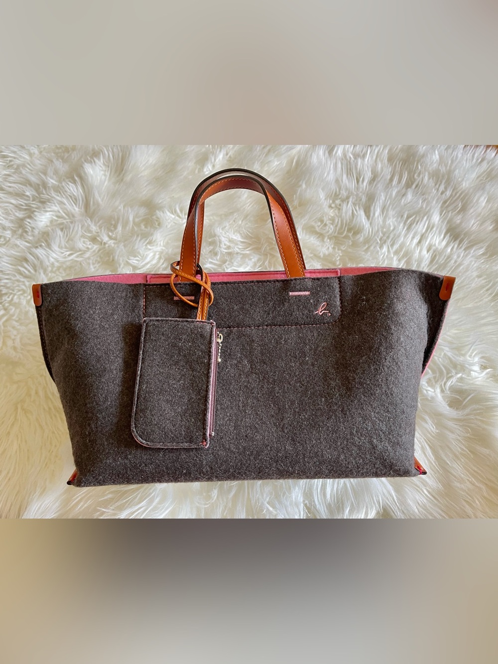 Agnès b. EUC Wool Felted Handbag/ Small Tote Bag
